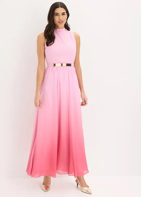 Chiffonkleid mit Kragen und Taillen-Einsatz, bonprix