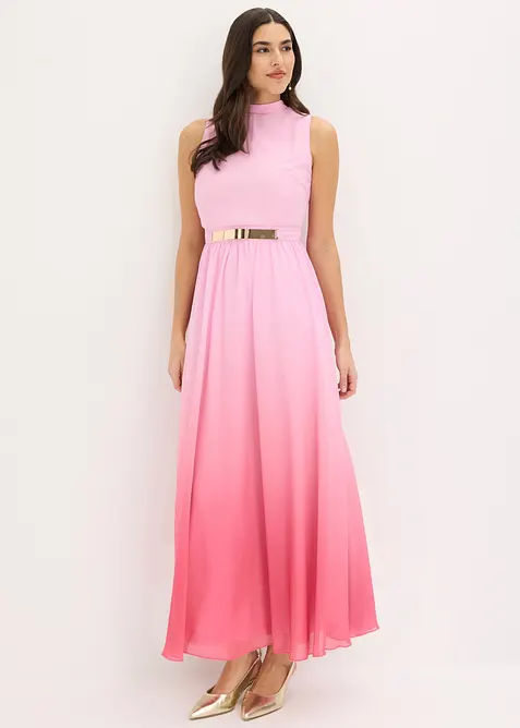 Chiffonkleid mit Kragen und Taillen-Einsatz, bonprix