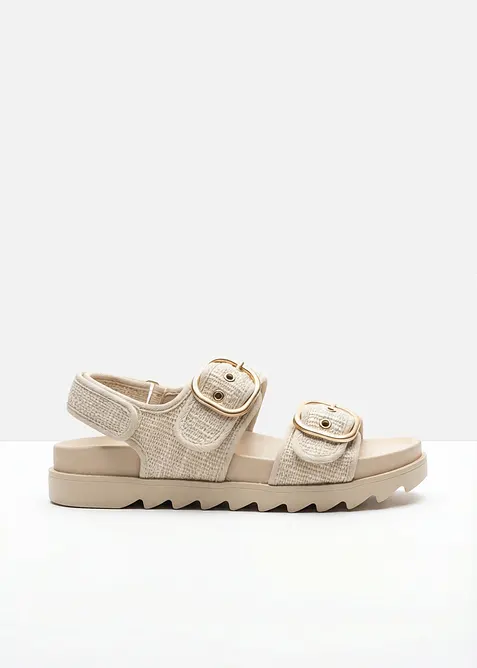 Plateau-Sandalen in Boucl&eacute;-Optik, bonprix