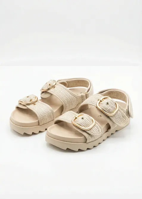 Plateau-Sandalen in Boucl&eacute;-Optik, bonprix