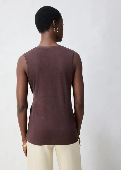 Wickelshirttop aus reinem Leinen, bonprix