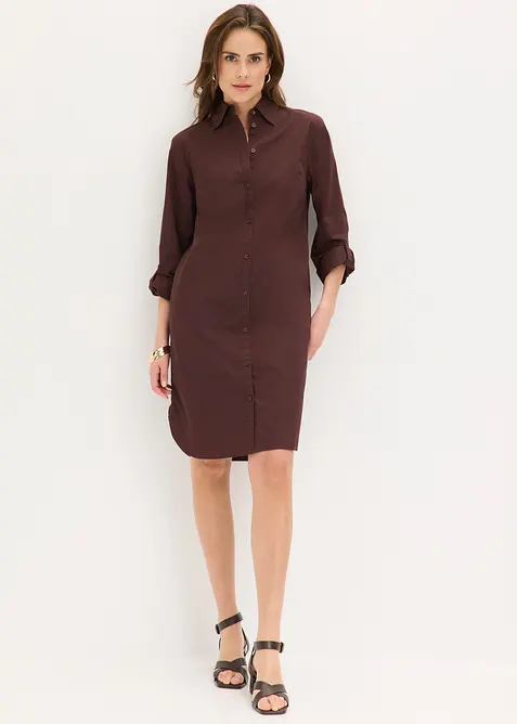 Hemdblusenkleid aus Baumwoll-Popeline, bonprix