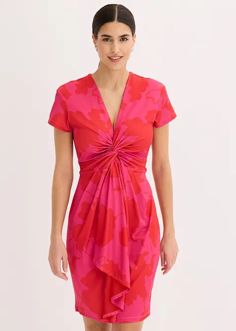 Robe en jersey avec effet twist&eacute; devant, bonprix