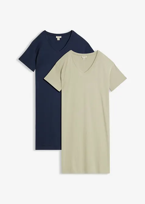 Lot de 2 robes oversize 100% coton, bonprix