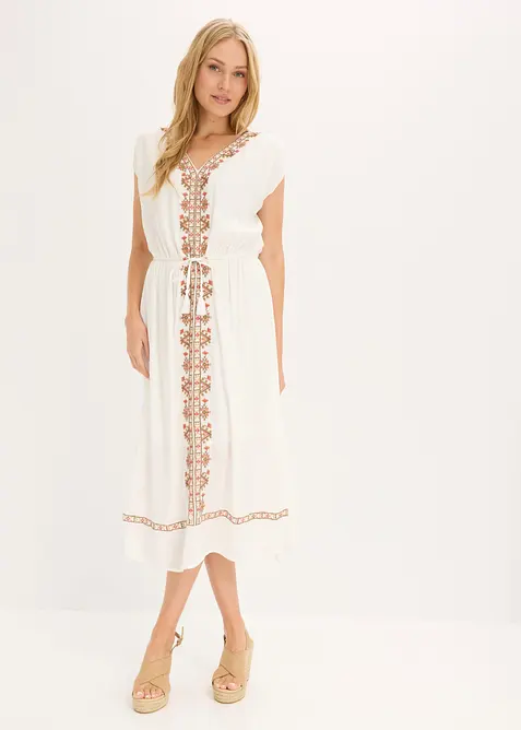Robe midi boh&egrave;me en viscose fluide, bonprix