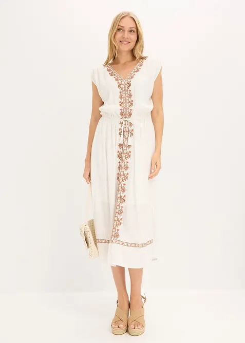 Robe midi boh&egrave;me en viscose fluide, bonprix