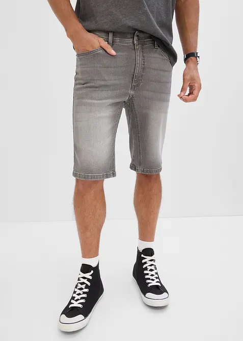 Bermuda en jean extensible avec entrejambe renforc&eacute;, regular, bonprix