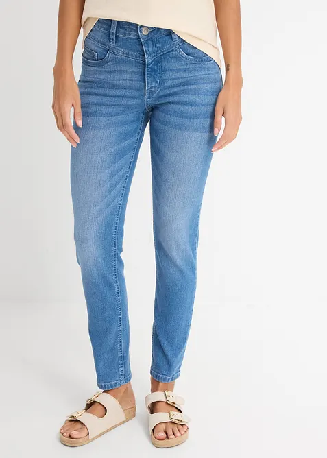 Jean skinny taille haute, raccourci, bonprix