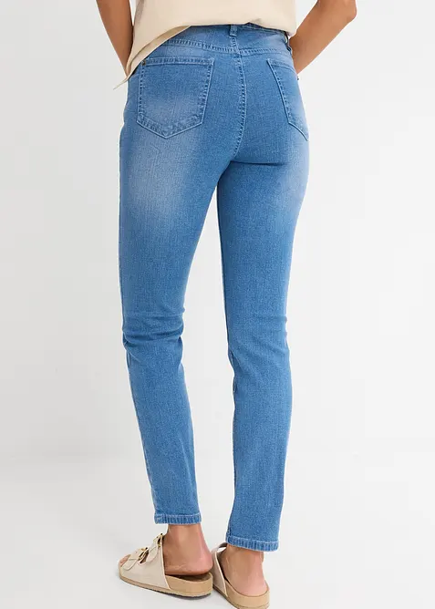 Jean skinny taille haute, raccourci, bonprix