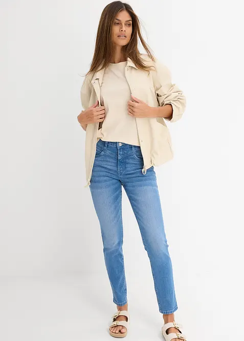 Jean skinny taille haute, raccourci, bonprix