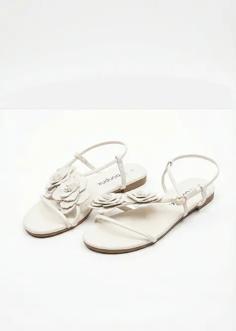 Riemchensandalen mit Bl&uuml;ten, bonprix