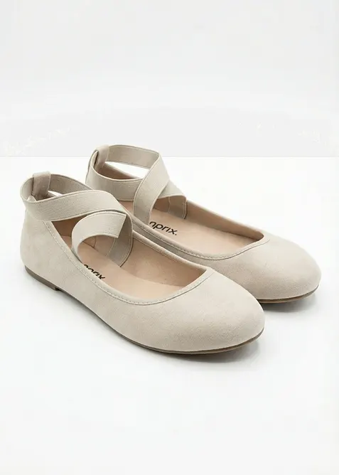Ballerinas mit elastischen Riemen, bonprix
