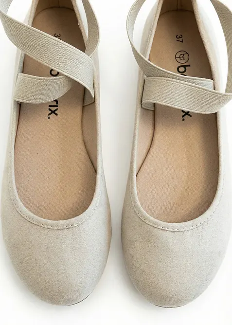 Ballerinas mit elastischen Riemen, bonprix