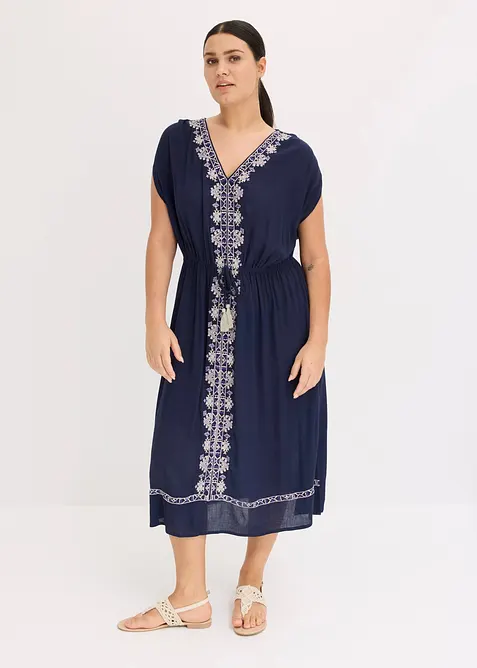 Robe midi boh&egrave;me en viscose fluide, bonprix