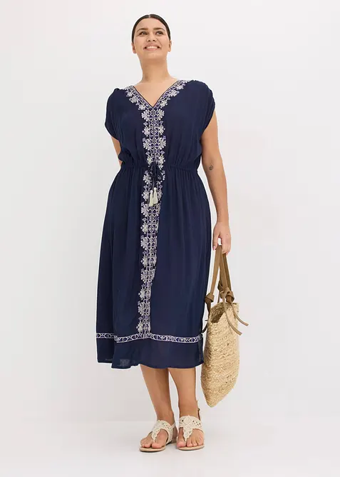 Robe midi boh&egrave;me en viscose fluide, bonprix