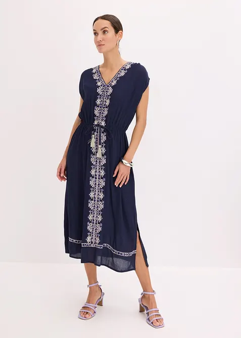 Boho-Midikleid aus flie&szlig;ender Viskose, bonprix