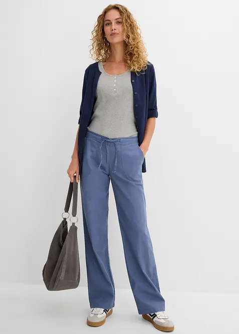 Leinen-Hose mit weitem Bein, bonprix