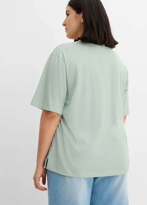 Lot de 2 T-shirts amples en fil flamm&eacute; 100% coton, bonprix