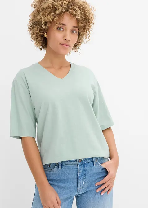 Flammgarn-Boxy-Shirt aus reiner Bio-Baumwolle (2er Pack), bonprix