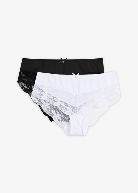 Lot de 2 culottes avec dentelle, bonprix