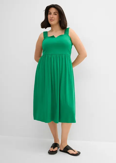 Robe l&eacute;g&egrave;rement &eacute;vas&eacute;e en jersey coton et viscose, bonprix