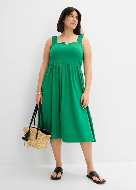 Robe l&eacute;g&egrave;rement &eacute;vas&eacute;e en jersey coton et viscose, bonprix