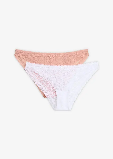 Minislip mit weicher Spitze (2er Pack), bonprix