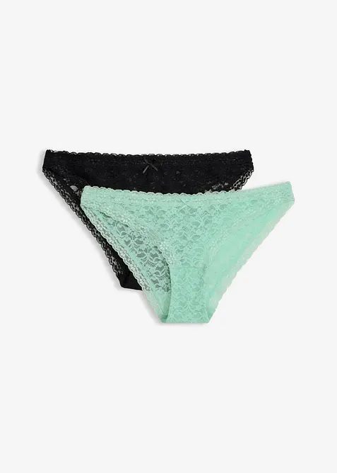 Minislip mit weicher Spitze (2er Pack), bonprix