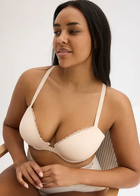 Soutien-gorge coton &agrave; coques et armatures, fermeture devant, bonprix