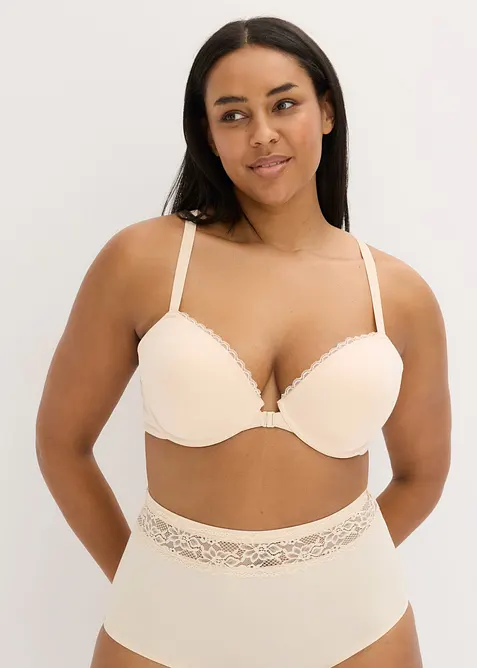 Soutien-gorge coton &agrave; coques et armatures, fermeture devant, bonprix
