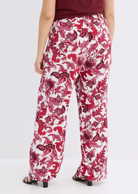 Pantalon large &agrave; pinces en viscose fluide, bonprix