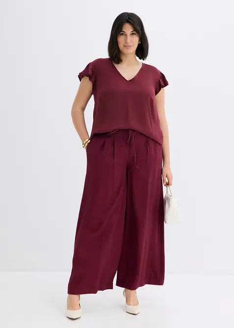 Pantalon fluide &agrave; taille &eacute;lastiqu&eacute;e, bonprix