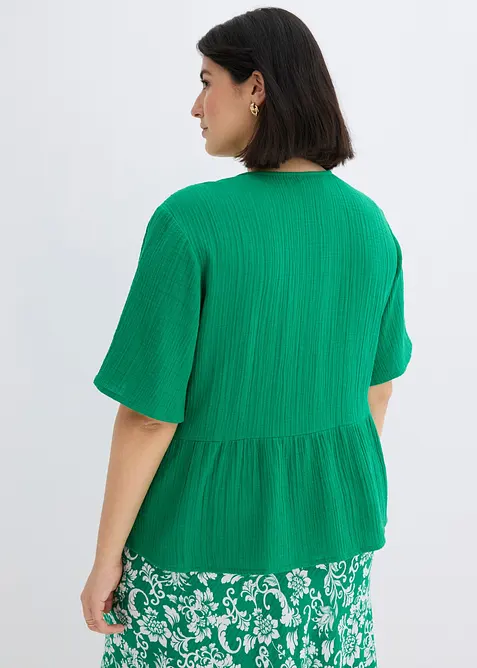Blouse T-shirt en gaze de coton, bonprix