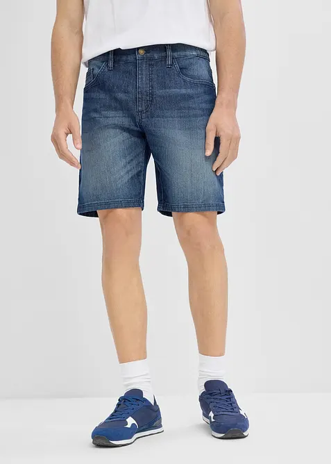 Short loose en jean l&eacute;ger &agrave; taille &eacute;lastiqu&eacute;e, bonprix