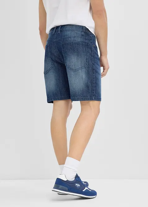 Short loose en jean l&eacute;ger &agrave; taille &eacute;lastiqu&eacute;e, bonprix