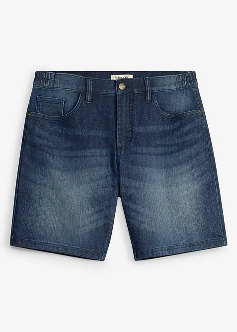Short loose en jean l&eacute;ger &agrave; taille &eacute;lastiqu&eacute;e, bonprix