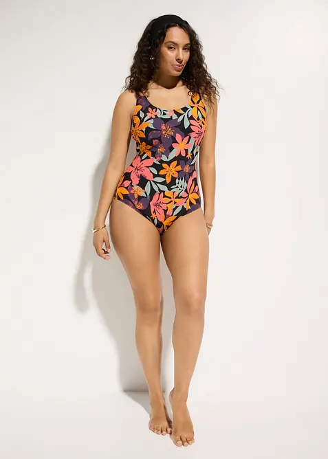 Maillot 1 pi&egrave;ce sculptant, maintien l&eacute;ger, bonprix