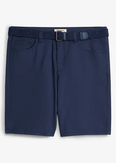 Stretch-Bermuda mit Dehnbund und G&uuml;rtel in Regular Fit, bonprix