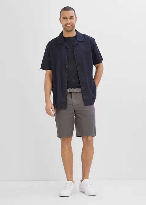 Stretch-Bermuda mit Dehnbund und G&uuml;rtel in Regular Fit, bonprix
