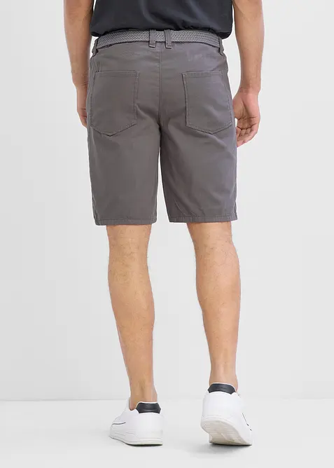 Stretch-Bermuda mit Dehnbund und G&uuml;rtel in Regular Fit, bonprix
