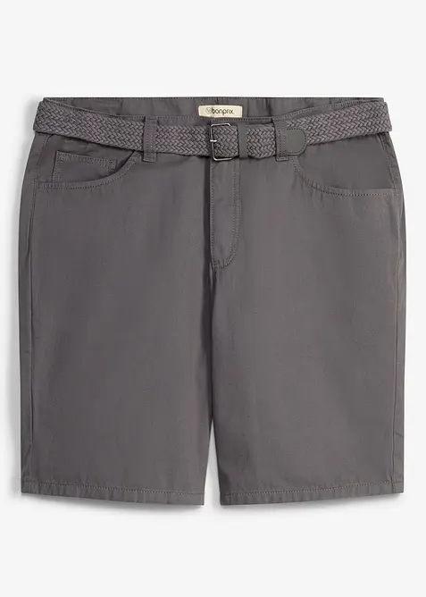 Stretch-Bermuda mit Dehnbund und G&uuml;rtel in Regular Fit, bonprix