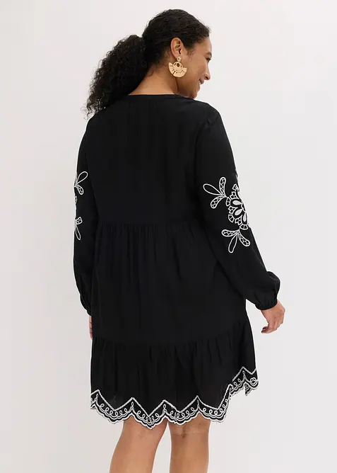 Robe-tunique en viscose fluide avec broderie, bonprix
