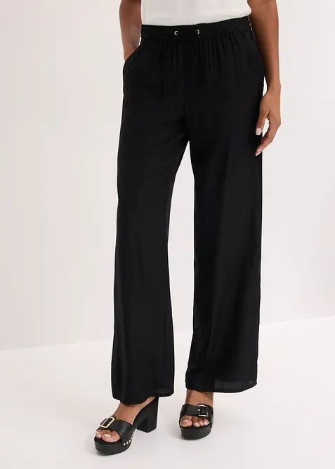 Pantalon palazzo imprim&eacute; en viscose, bonprix