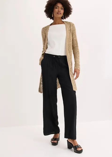 Pantalon palazzo imprim&eacute; en viscose, bonprix