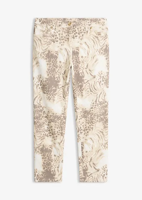 Pantalon extensible 7/8 imprim&eacute;, bonprix