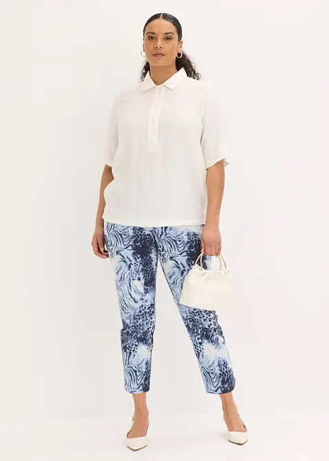 Pantalon extensible 7/8 imprim&eacute;, bonprix