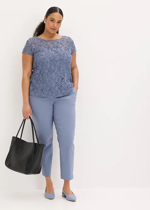 Blouse manches courtes en dentelle, bonprix