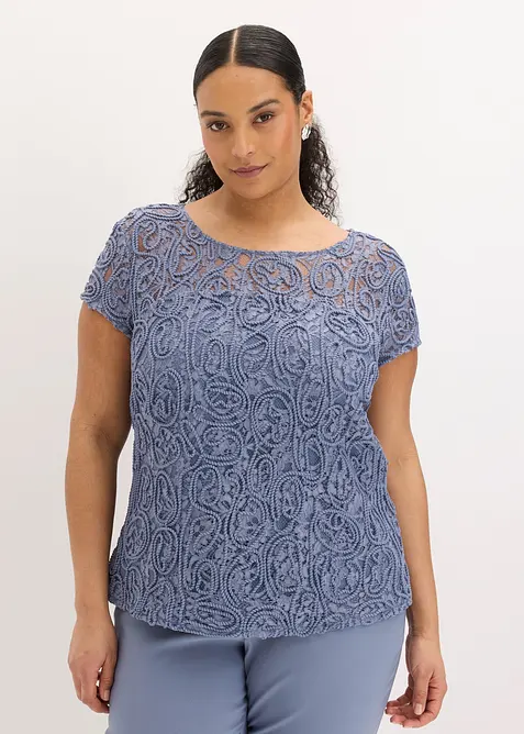Blouse manches courtes en dentelle, bonprix