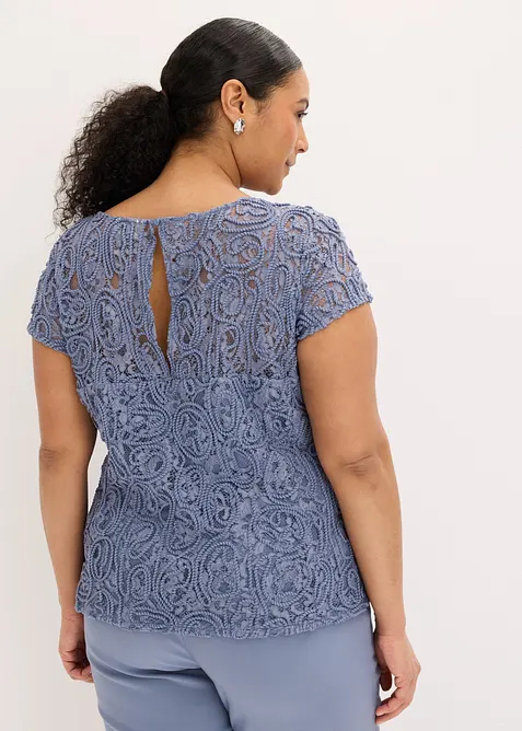Blouse manches courtes en dentelle, bonprix