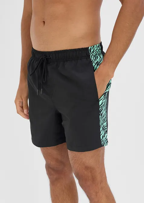 Short de bain avec empi&egrave;cements imprim&eacute;s, bonprix